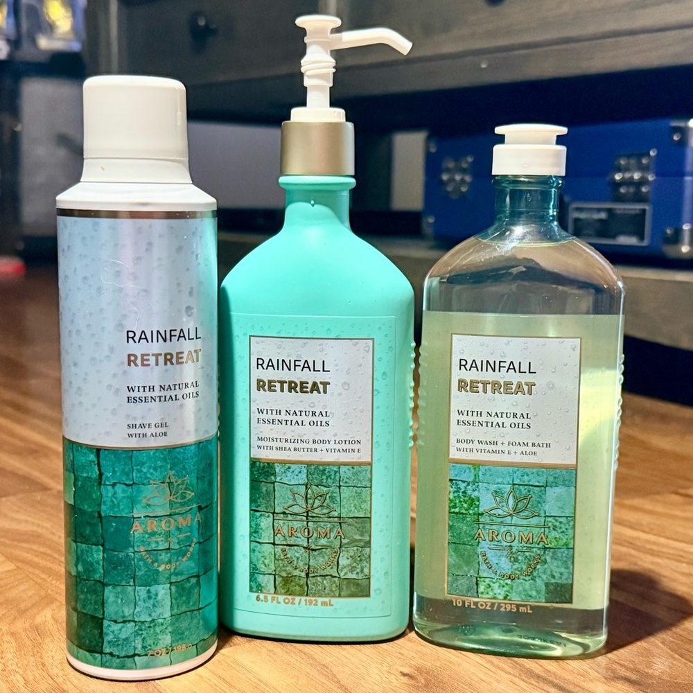 Limited Edition BBW: Rainfall Retreat - Body Wash, Shave Cream, & Lotion